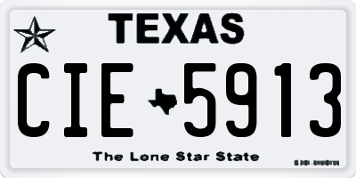 TX license plate CIE5913