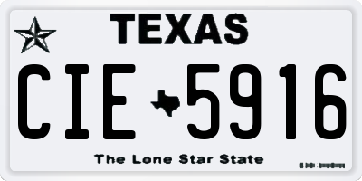 TX license plate CIE5916