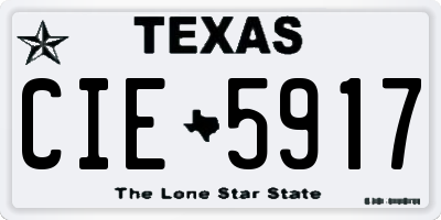 TX license plate CIE5917