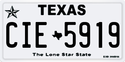TX license plate CIE5919