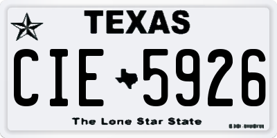 TX license plate CIE5926