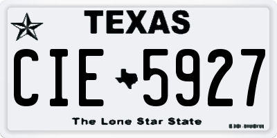 TX license plate CIE5927