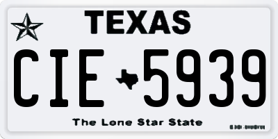 TX license plate CIE5939