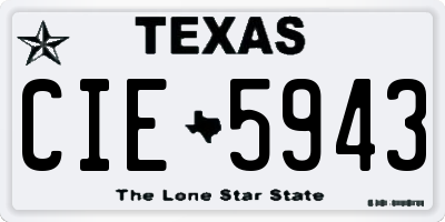 TX license plate CIE5943