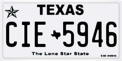 TX license plate CIE5946