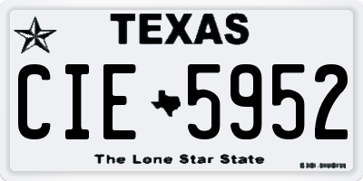 TX license plate CIE5952