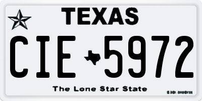 TX license plate CIE5972