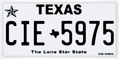 TX license plate CIE5975