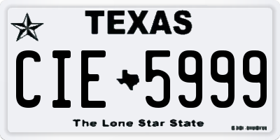 TX license plate CIE5999