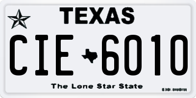 TX license plate CIE6010
