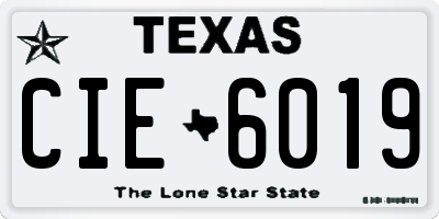 TX license plate CIE6019