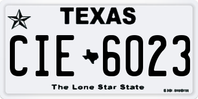 TX license plate CIE6023