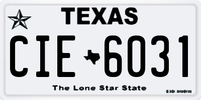 TX license plate CIE6031