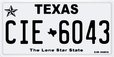 TX license plate CIE6043