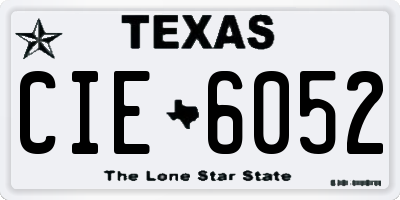 TX license plate CIE6052