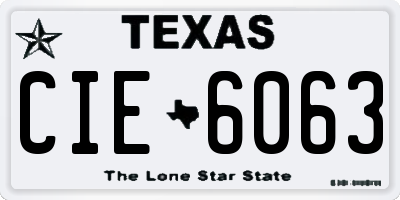 TX license plate CIE6063