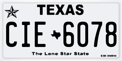 TX license plate CIE6078
