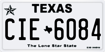 TX license plate CIE6084