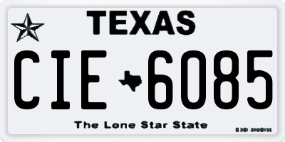 TX license plate CIE6085