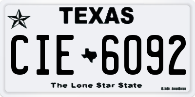 TX license plate CIE6092