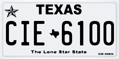 TX license plate CIE6100
