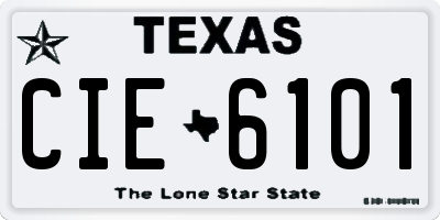 TX license plate CIE6101