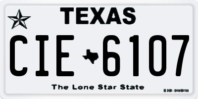 TX license plate CIE6107