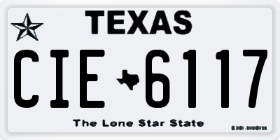 TX license plate CIE6117
