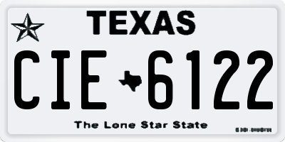 TX license plate CIE6122