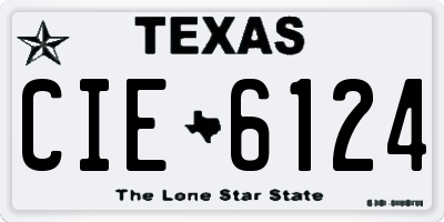 TX license plate CIE6124