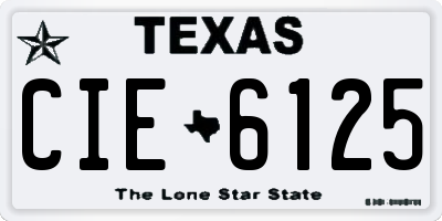 TX license plate CIE6125