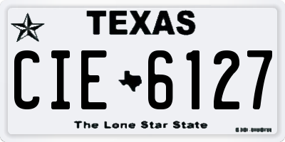 TX license plate CIE6127