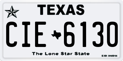 TX license plate CIE6130
