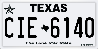 TX license plate CIE6140