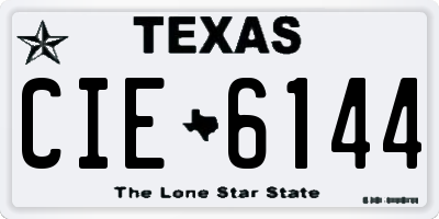 TX license plate CIE6144