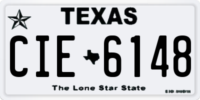 TX license plate CIE6148