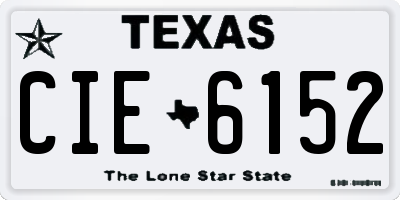 TX license plate CIE6152