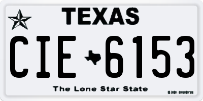 TX license plate CIE6153