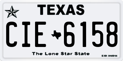 TX license plate CIE6158