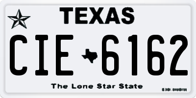 TX license plate CIE6162