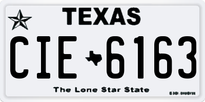 TX license plate CIE6163