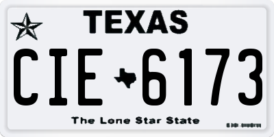 TX license plate CIE6173