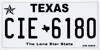 TX license plate CIE6180
