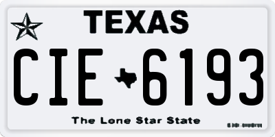 TX license plate CIE6193