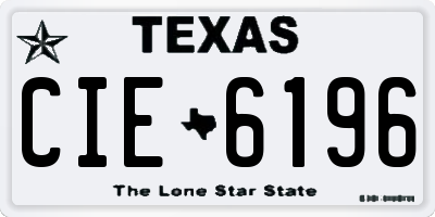 TX license plate CIE6196