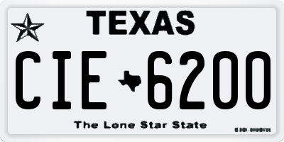 TX license plate CIE6200