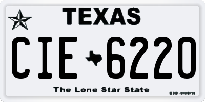 TX license plate CIE6220