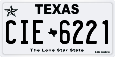 TX license plate CIE6221