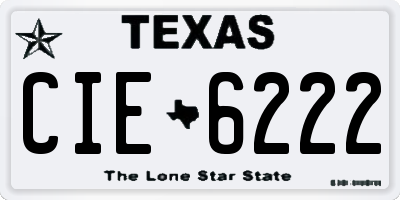 TX license plate CIE6222