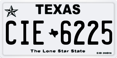 TX license plate CIE6225